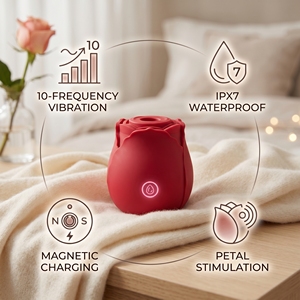 <span class=keywords><strong>Vibratore</strong></span> a Rosa con 10 Frequenze di Suzione per Donne, Stimolatore Clitorideo Impermeabile IPX7 Kovida con Ricarica Magnetica, Sex Toy <span class=keywords><strong>Silenzioso</strong></span> - Product Image 2