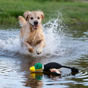 Özel gerçekçi çevre dostu EVA uçan köpekler için oyuncak ördek Flopping hareketli interaktif gıcırtılı oyuncak - Product Image 4