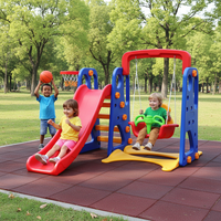 Ensemble Combiné Toboggan et Balançoire en Plastique pour Enfants, Équipement de Jeux d'Intérieur et d'Extérieur, Vente en Gros Usine pour Tout-Petits