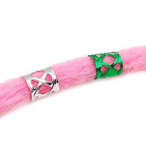 Bijou de perruque 8*9mm en alumine colorée, anneau décoratif pour extensions de cheveux tressés, boucle capillaire décorative, vente en gros - Product Image 2