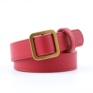 À la mode en métal noir <span class=keywords><strong>sans</strong></span> aiguille boucle ronde dames jeans ceinture - Product Image 1