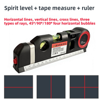 Outil de mesure de précision multifonction 3 en 1 : mètre laser horizontal et vertical, règle et niveau à bulle