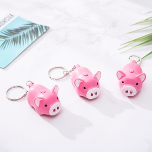 Porte-clés LED Son et Lumière en Forme de Cochon Mignon de Dessin Animé BS-027, Vente en Gros, Cadeau Créatif, Pendentif Poupée Festif - Product Image 1