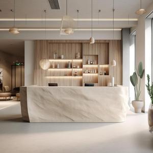 Bàn tiếp tân sợi thủy tinh cao cấp thiết kế hiện đại đồ nội thất thương mại ưa thích cho salon khách sạn sử dụng sơn nướng ô tô - Product Image 3