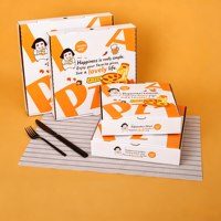 Boîtes à pizza personnalisées imprimées pour les pizzerias, restaurants, livraison à emporter, emballage alimentaire pour une seule portion, recyclables, en carton ondulé