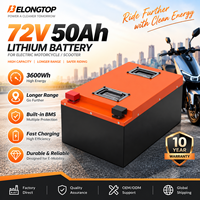 Batterie lithium haute capacité 72V 50Ah pour moto électrique, scooter électrique, vélo électrique, deux roues, batterie rechargeable avec BMS