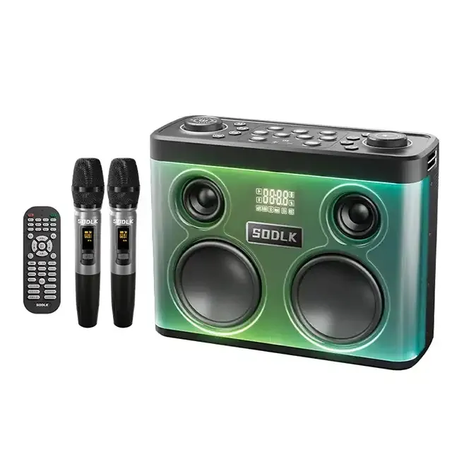 S1368 Caixa De Música Sodlk Azul Dente Alto-falante Grande Karaoke De Alta Potência Pequeno Portátil Alto-falantes Profissional Com Microfone