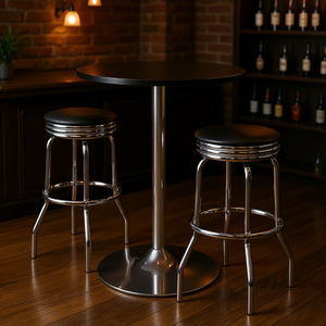 Ensemble de meubles de bar 3 pièces Summit Table de 28 "avec 2 tabourets pour pub ou usage domestique - Product Image 2