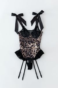 2026 Neue Sexy Modische Damenunterwäsche mit Leopardenmuster und Spitze, 5/8 Cup Guangdong Mini-Kleid - Product Image 2