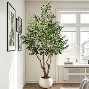Grand olivier artificiel de 2,2 m à 2,5 m en pot, ignifuge, résistant aux UV, <span class=keywords><strong>plante</strong></span> en soie artificielle réaliste pour la décoration commerciale - Product Image 3