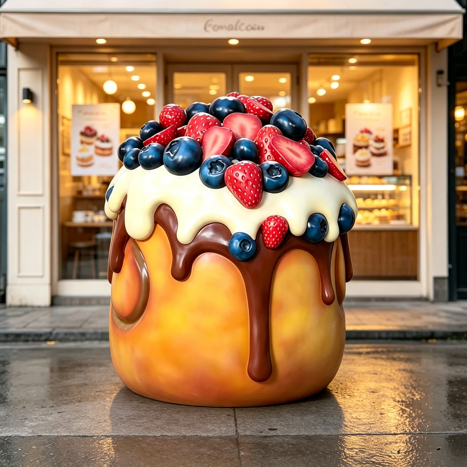 4240 Display Giant Realistic Cinnamon Roll Statue, Custom Fiberglass Pastry ...