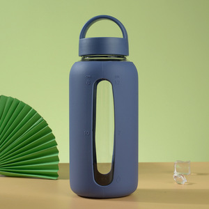 Vaso de <span class=keywords><strong>Agua</strong></span> de Vidrio de Borosilicato de Alta Calidad de 600 ml con Funda de Silicona, Resistente al Desgaste, Antideslizante, Diseño Portátil <span class=keywords><strong>para</strong></span> Deportes al Aire Libre, Libre de BPA - Product Image 5