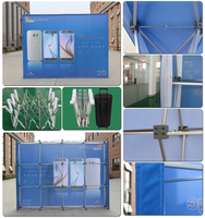 Stand d'exposition pop-up en tissu tendu imprimé par transfert thermique sur mesure avec cadre en aluminium, mur de toile de fond droit 3*4 pour salon professionnel