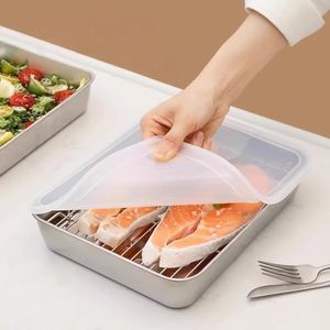 Bandeja Cuadrada <span class=keywords><strong>de</strong></span> <span class=keywords><strong>Acero</strong></span> <span class=keywords><strong>Inoxidable</strong></span> para Hornear y Servir, Apta para Horno, Galletas y Barbacoa, Apta para Lavavajillas - Product Image 3