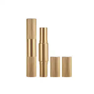 Double-Ended Aluminum Gold Lipstick Case Container Empty Printed Lipstick Tube Cosmetic Container Tube