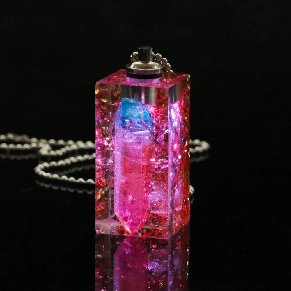 Collier pendentif Orgone pour femmes, collier lumineux Led, collier d'énergie en cristal galvanisé, bijoux