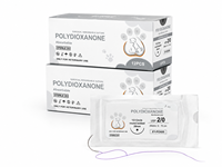 Nouvelle Suture Stérile en Acide Polyglycolique Sprout EO XY-POX05, Fil Absorbable Tressé 75cm USP 7-0 pour Chirurgie Vétérinaire Animale