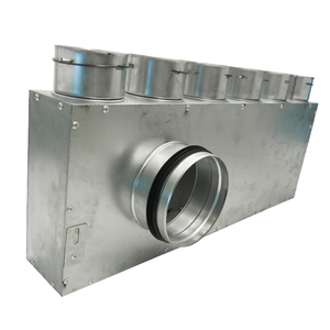 Boîte de distribution d'air de ventilation à 6 voies en acier galvanisé pour systèmes de distribution d'air frais à récupération de chaleur par conduits radiaux - Product Image 1