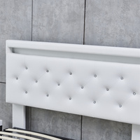 Lit avec plateforme de rangement en métal rembourré bon marché Grand espace de rangement Mobilier de chambre Cadre de lit avec tiroir