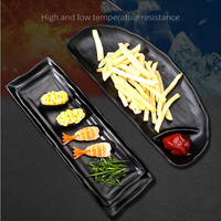 Assiette rectangulaire en mélamine incassable de 12 pouces pour sushis et grillades, idéale pour la restauration japonaise
