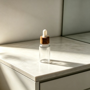 Botella de 30 ml con Gotero para Aceites Esenciales, Redonda, de PET, con Tapa de Gotero con Diseño de Madera, Envase para Suero y Cosméticos para el Cuidado de la Piel, OEM y ODM - Product Image 3
