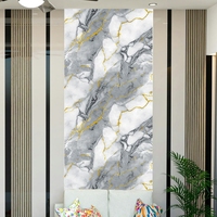 Décoration murale intérieure, panneau mural brillant UV 1220*2440mm, feuille de marbre PVC, feuille de marbre UV, feuille de marbre PVC à grain de marbre