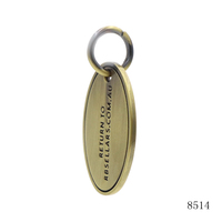 Porte-clés en alliage de zinc solide personnalisable en laiton antique brossé noir gravé Design ovale Logo personnalisé breloque clé pour sac