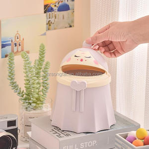 Thùng Lưu Trữ nhựa dễ thương và thanh lịch Sakura tinh khiết màu hồng Chaise Thùng Rác Máy tính để bàn có thể - Product Image 3