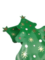 Noël Ppaper Assiettes Vaisselle en forme d'arbre Conception Tasses Assiettes en papier de Noël jetables pour la décoration de fournitures de Noël