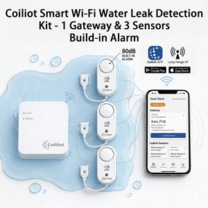 Détecteur de fuite d'eau WiFi, alarme de fuite d'eau, système de maison intelligente avec application, lot de 3 détecteurs de fuite d'eau avec sonde - Product Image 1