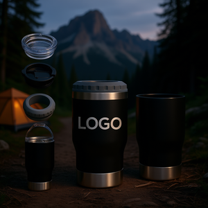 Mug à café isotherme en acier inoxydable OEM à double paroi, 12 oz, anti-fuite, portable, pour le camping en plein air, les voyages, avec couvercle, logo personnalisé - Product Image 2