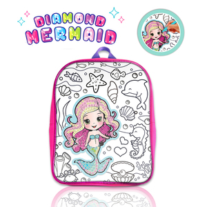 Zaino da disegno per bambini con cristalli e pennarelli personalizzati per bambini e <span class=keywords><strong>sirena</strong></span> per ragazzi e ragazze che dipingono zaini - Product Image 2