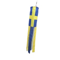 Drapeau tubulaire imprimé personnalisé de 100 cm, style suédois, pour décoration extérieure suspendue