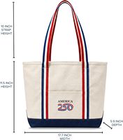 Thankful Greetings America 250 Sac fourre-tout en toile officiellement autorisé, commémoratif du 250e anniversaire, importé, lourd et durable
