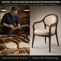 Chaises de salle à manger à dossier haut en bois massif couleur noyer, style nordique minimaliste moderne, avec dossiers en cuir, pour bars et hôtels.