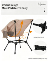 Chaise de camping carrée portable avec dossier en maille respirante, poche latérale et sac de rangement, idéale pour la pêche