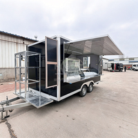 Remorque de restauration économique de 13 pieds, système double gaz et électrique, avec vitrine de présentation pour festivals, bon service après-vente