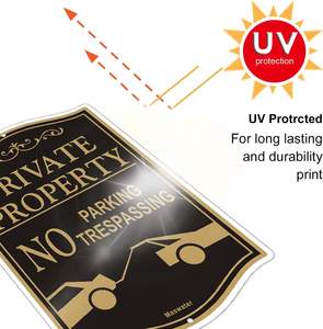 Letrero de Propiedad Privada Grande, Prohibido Estacionar, 12 x 18 Pulgadas, Los Infractores Serán Remolcados, Letrero de Jardín, Letreros de Metal de Aluminio Reflectantes Resistentes al Óxido - Product Image 3