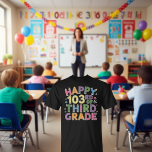 Buon 103° giorno di scuola della terza elementare. Celebra i 100 giorni di scuola con questa maglietta promozionale - Product Image 3
