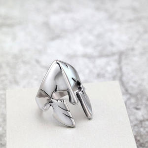 Stainless Steel Men's <b>Ring</b> Mask Shape Hip Hop Style Geometric Design Gift Jewelry - Product Image 3