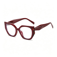 Lunettes anti-lumière bleue œil de chat géométriques tendance SM22013 - Monture légère en PC avec verres en résine transparente pour hommes et femmes