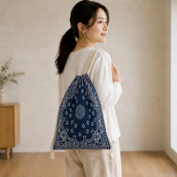 Sac à cordon personnalisé imprimé bandana, sac bandoulière en toile à motif paisley vintage, petit sac de voyage bohème pour femme