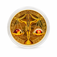 Pièce commémorative des signes du zodiaque 2026, 12 constellations, astrologie, métal plaqué or avec étui