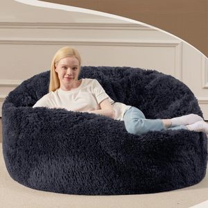 Tierdruck Flauschiger Plüsch-Sitzsack-Bezug Waschbar für Erwachsene Kinder Jugendliche - Product Image 5
