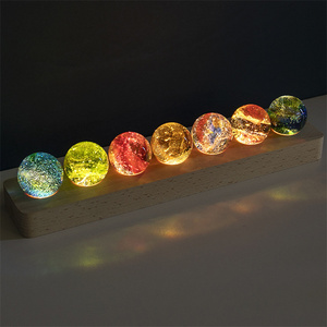 Bola de cristal 3D con alimentación USB, luz nocturna con Base de madera LED de color cálido, <span class=keywords><strong>planetas</strong></span>, lámparas de bola 3D, astronomía, espacio, regalos de cumpleaños - Product Image 6