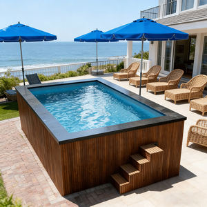 Piscina Elevada Contemporánea con Marco de Madera y Sistema de Bomba de Filtro de Bajo Consumo para Uso Familiar - Product Image 1