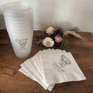 Vasos Esmerilados para Boda de Mascotas, Recuerdos Personalizados para Boda de Mascotas, Vasos de Plástico como Recuerdos - Product Image 1