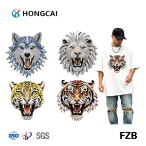 Impression par transfert DTF tête de <span class=keywords><strong>bête</strong></span> en strass scintillants pour la décoration de vêtements - Product Image 1
