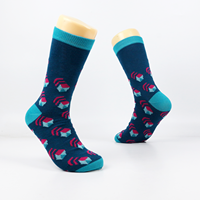 Motif de caractère personnalisé fibre de bambou coton pied chaussette Jacquard unisexe femmes hommes heureux drôle chaussettes