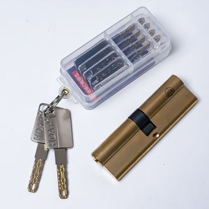 Tùy chỉnh Euro hồ sơ rắn <span class=keywords><strong>brass</strong></span> xi lanh Lỗ mộng khóa cửa với 60 mét Backset và 3 phím có tính năng thép chùm - Product Image 5